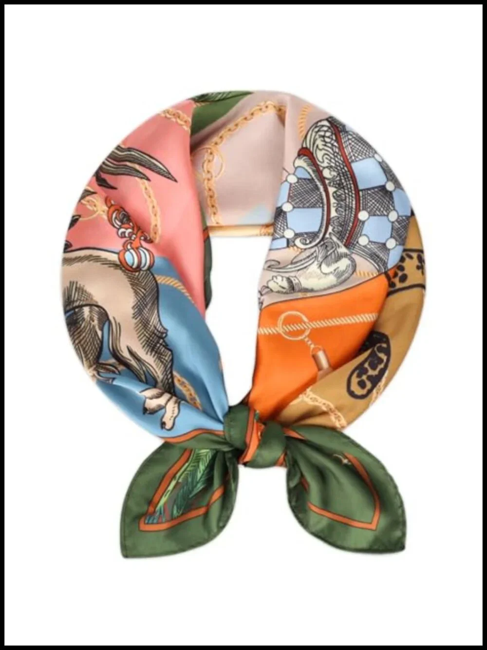 Silk-Like Square Scarf 27.5x27.5 Inches Fashion Bandana